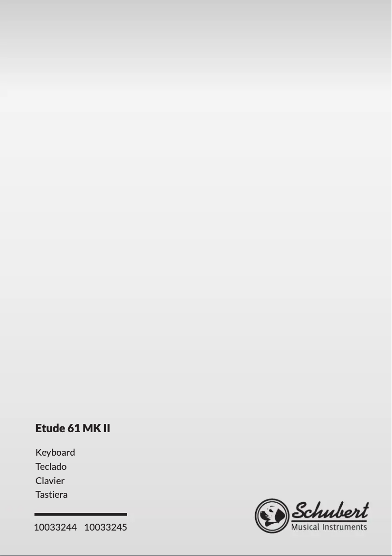 Page 1 de la notice Manuel utilisateur Schubert Etude 61 MK II