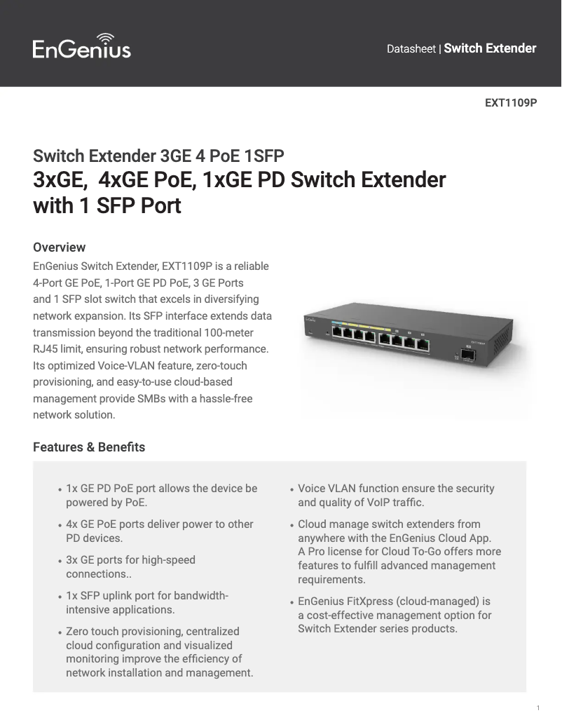 Image de la première page du manuel de l'appareil EXT1106