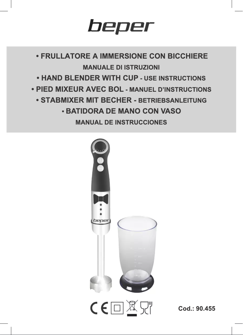 Page 1 de la notice Manuel utilisateur Beper 90.455