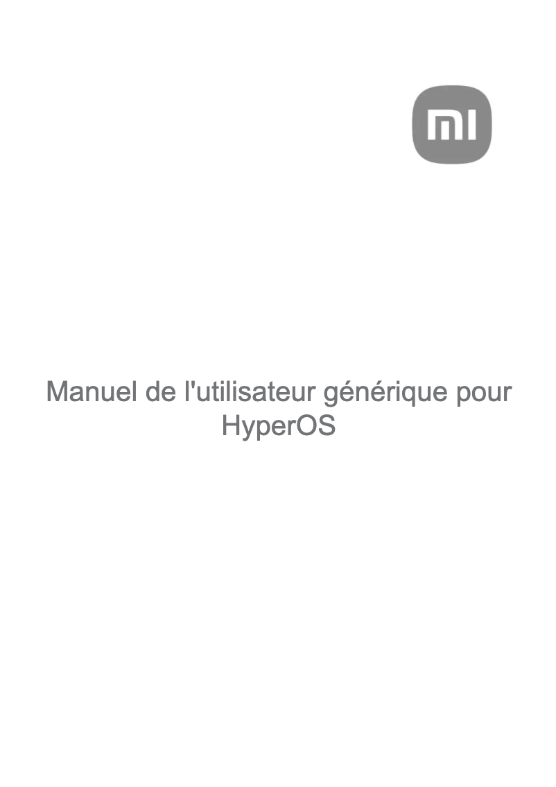 Image de la première page du manuel de l'appareil HyperOS
