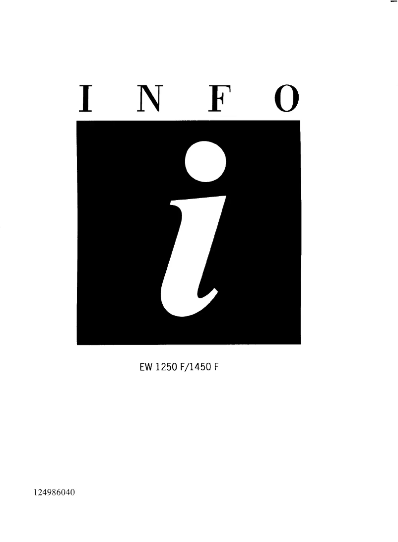 Page n°1 - Manuel utilisateur Electrolux EW1450F