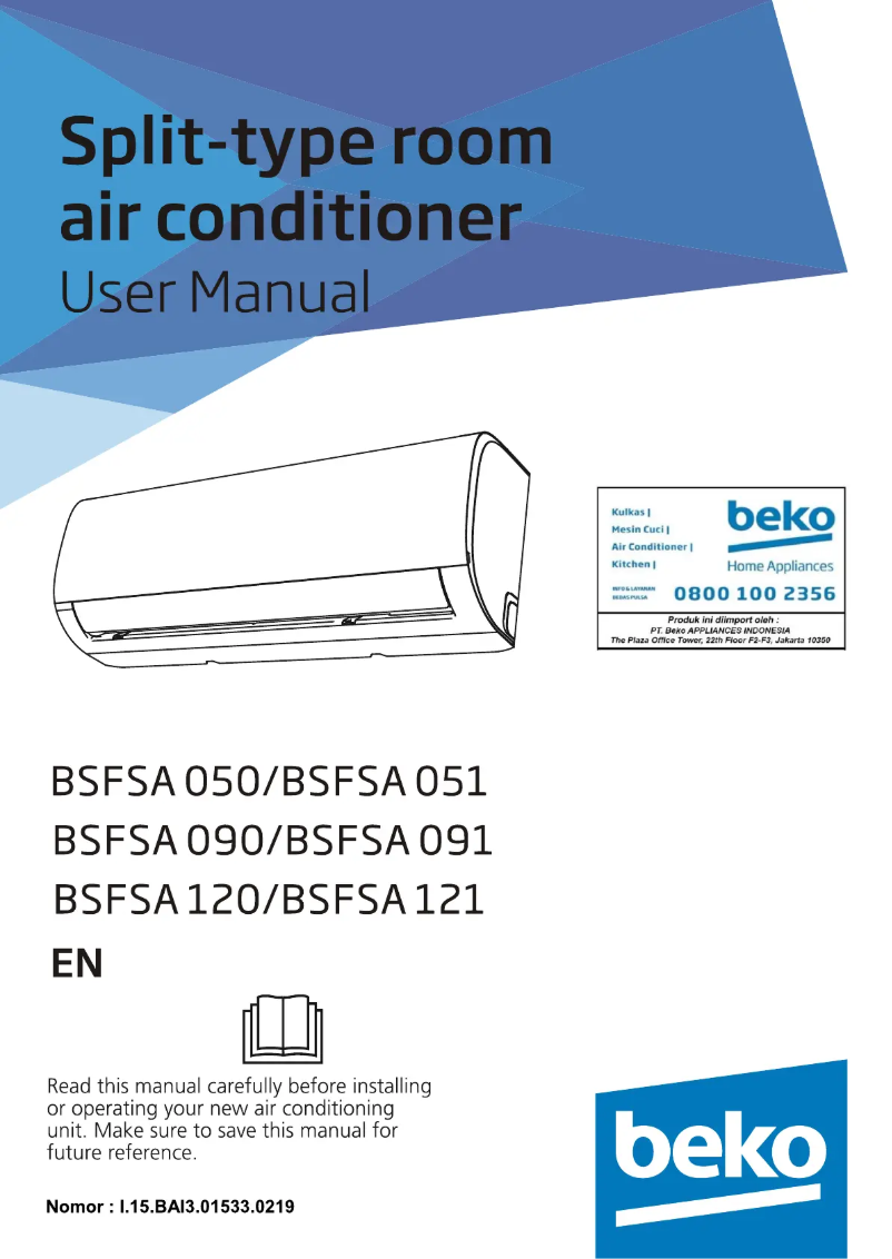 Page 1 de la notice Manuel utilisateur Beko BSFSA 121