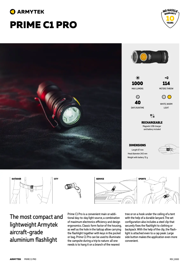 Image de la première page du manuel de l'appareil Prime C1 Pro