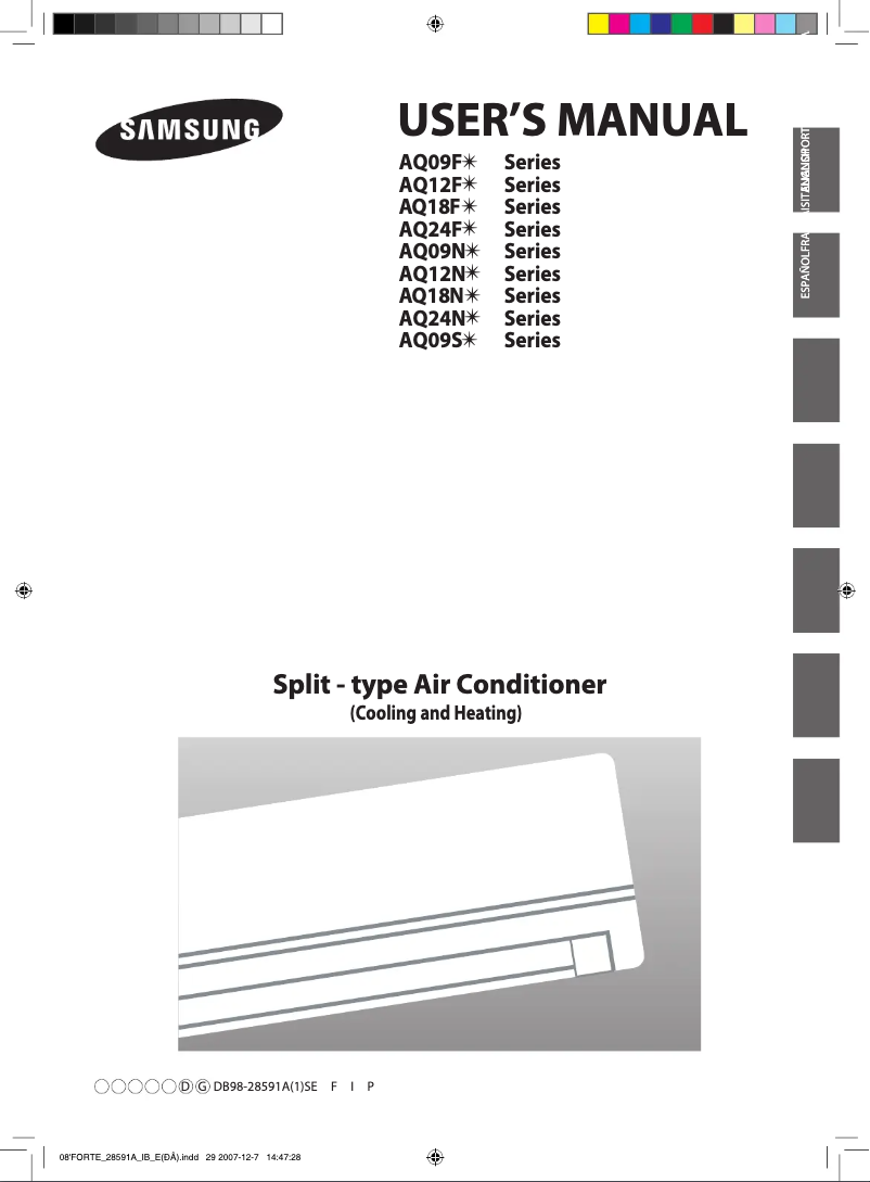 Page 1 de la notice Manuel utilisateur Samsung AQ24FAN