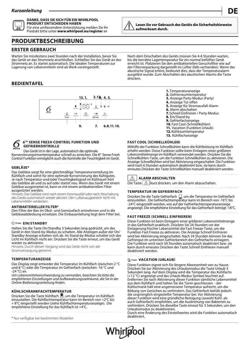 Page 1 de la notice Instructions / montage Whirlpool SP40 810 2 FR