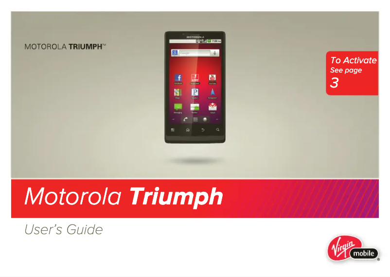 Image de la première page du manuel de l'appareil Triumph