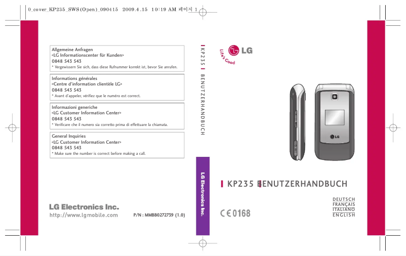 Page 1 de la notice Manuel utilisateur LG KP235