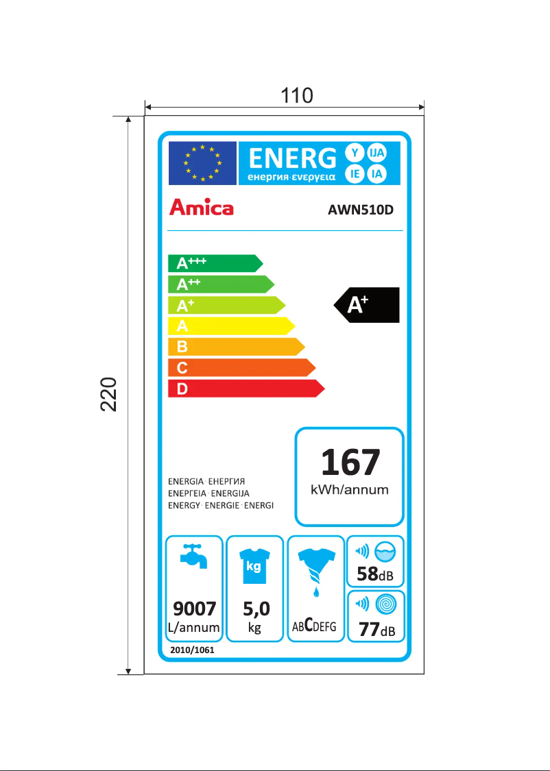 Page 1 de la notice Manuel utilisateur Amica AWN510D