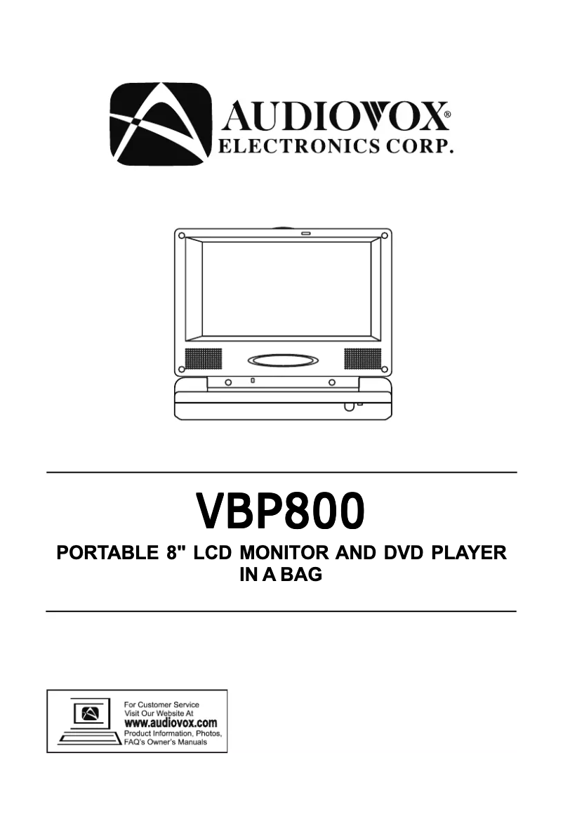 Image de la première page du manuel de l'appareil VBP800