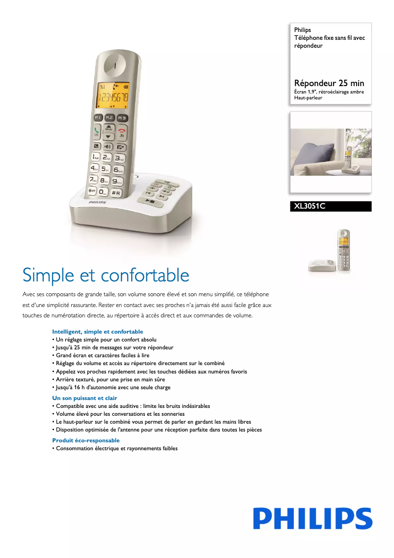 First page image of the manual for XL3051C