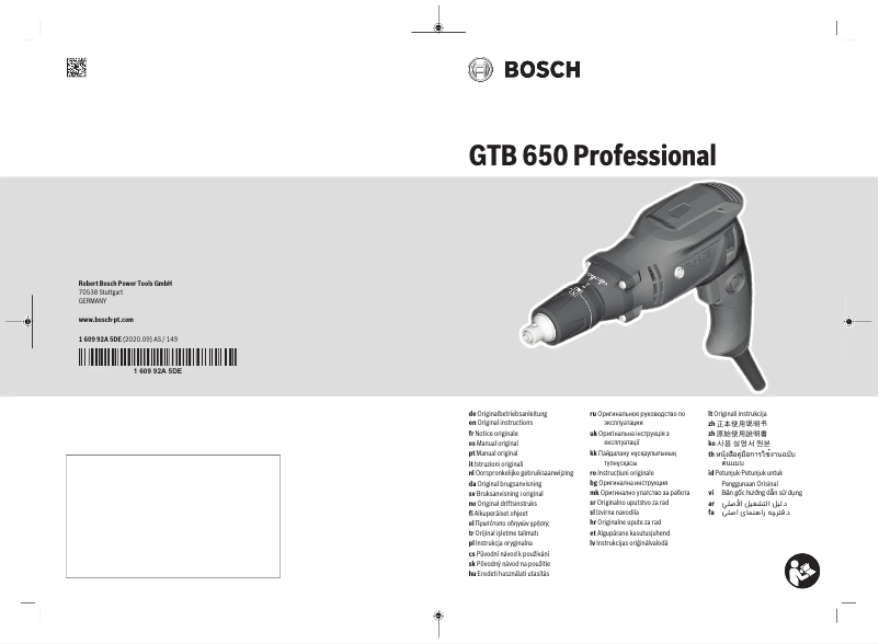 Page 1 de la notice Manuel utilisateur Bosch GRB 650 Professional