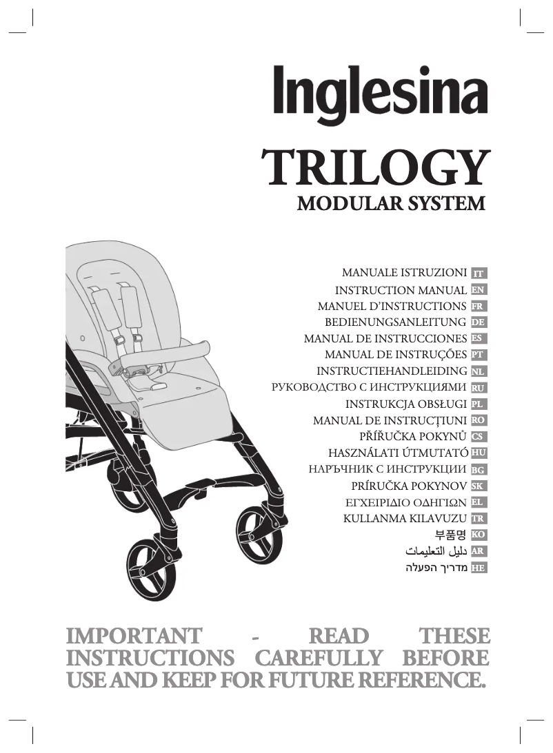 Page 1 de la notice Manuel utilisateur Inglesina Trilogy