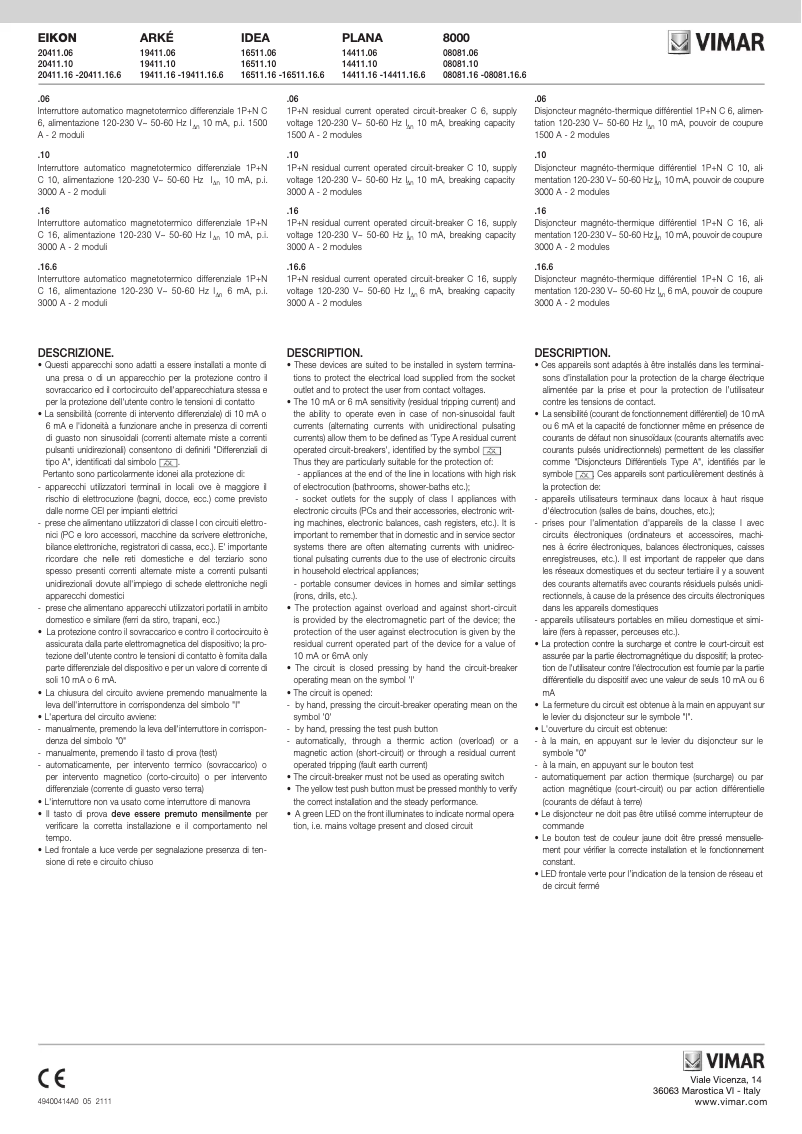 Image de la première page du manuel de l'appareil 20411.16.6.B