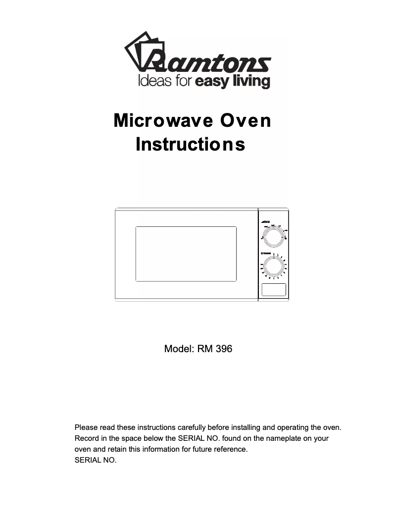Page 1 de la notice Manuel utilisateur Ramtons RM/396