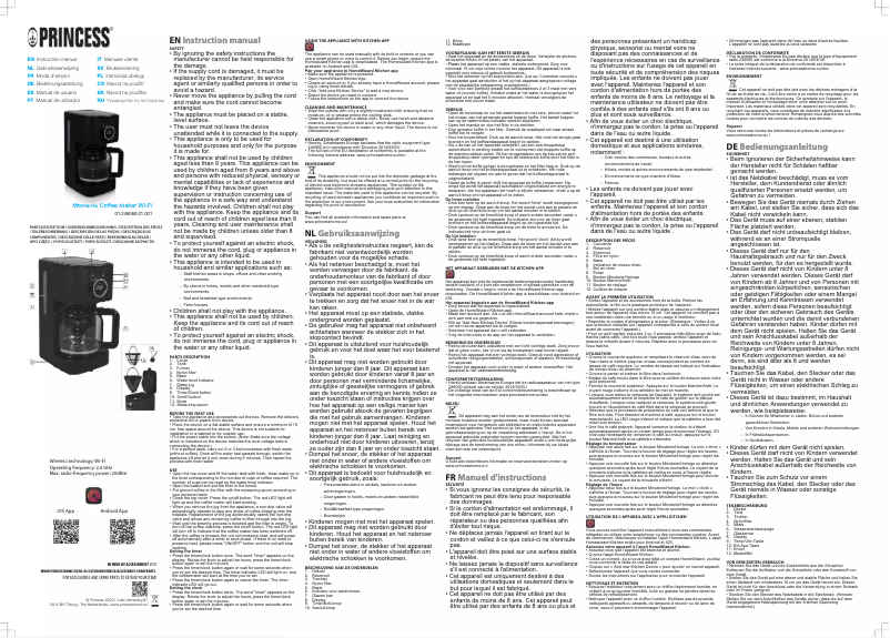 Page n°1 - Manuel utilisateur Princess Moments Coffee Maker Wi-Fi 246060