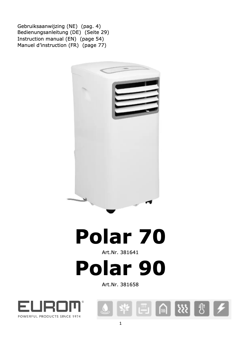 Image de la première page du manuel de l'appareil Polar 70