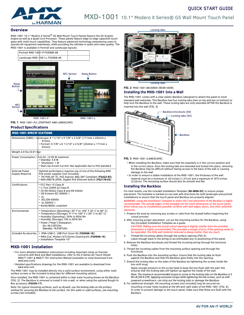 Image de la première page du manuel de l'appareil MXD-1001