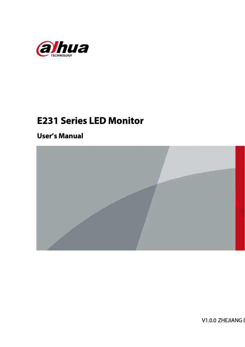Page 1 de la notice Manuel utilisateur Dahua Technology DHI-LM24-E231