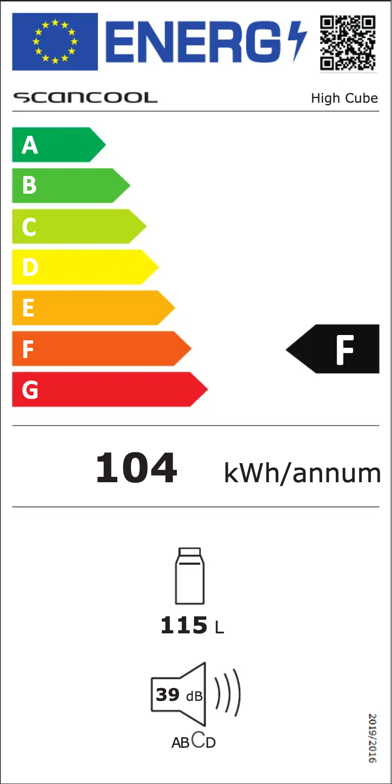 Page 1 de la notice Label énergétique Scandomestic Coca-Cola HighCube