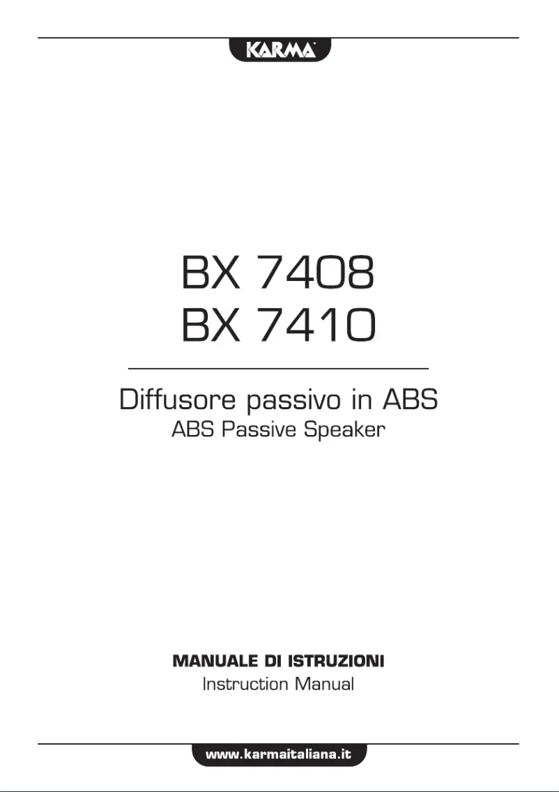 Page 1 de la notice Manuel utilisateur Karma BX 7410