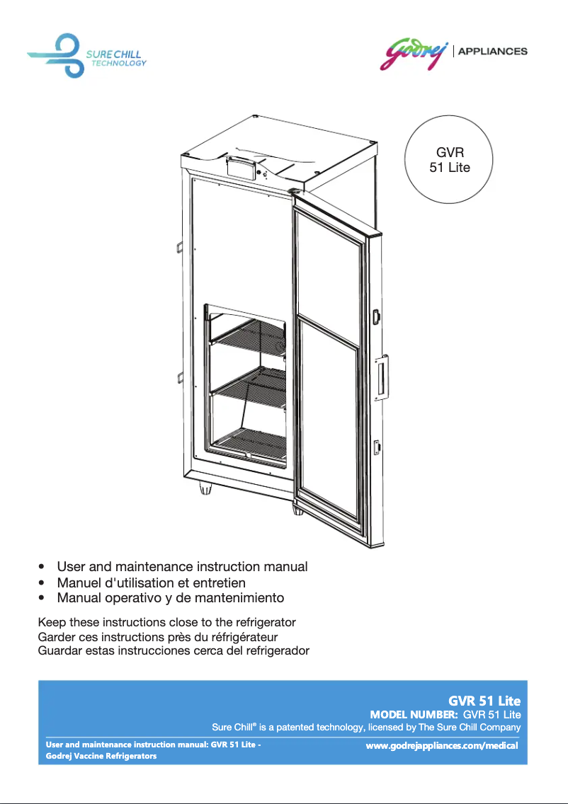 Page n°1 - Manuel utilisateur Godrej GVR 51 LITE