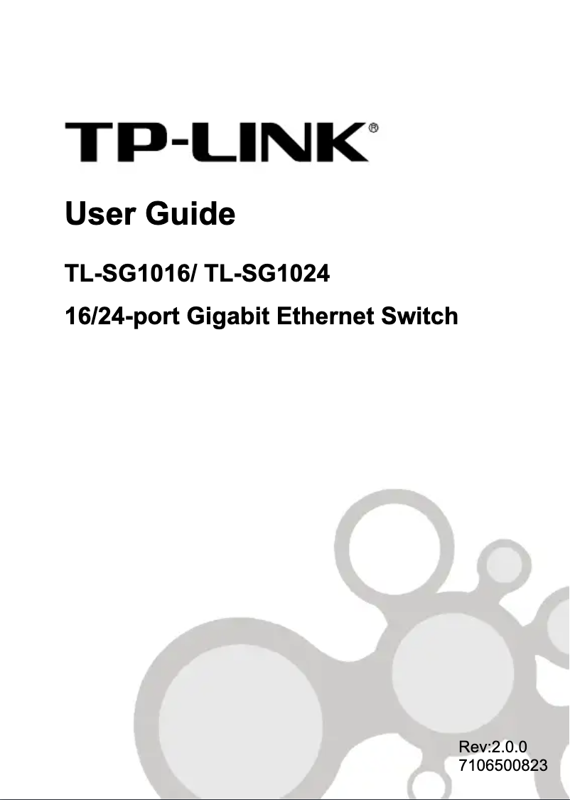 Page 1 de la notice Manuel utilisateur TP-Link JetStream TL-SG1016