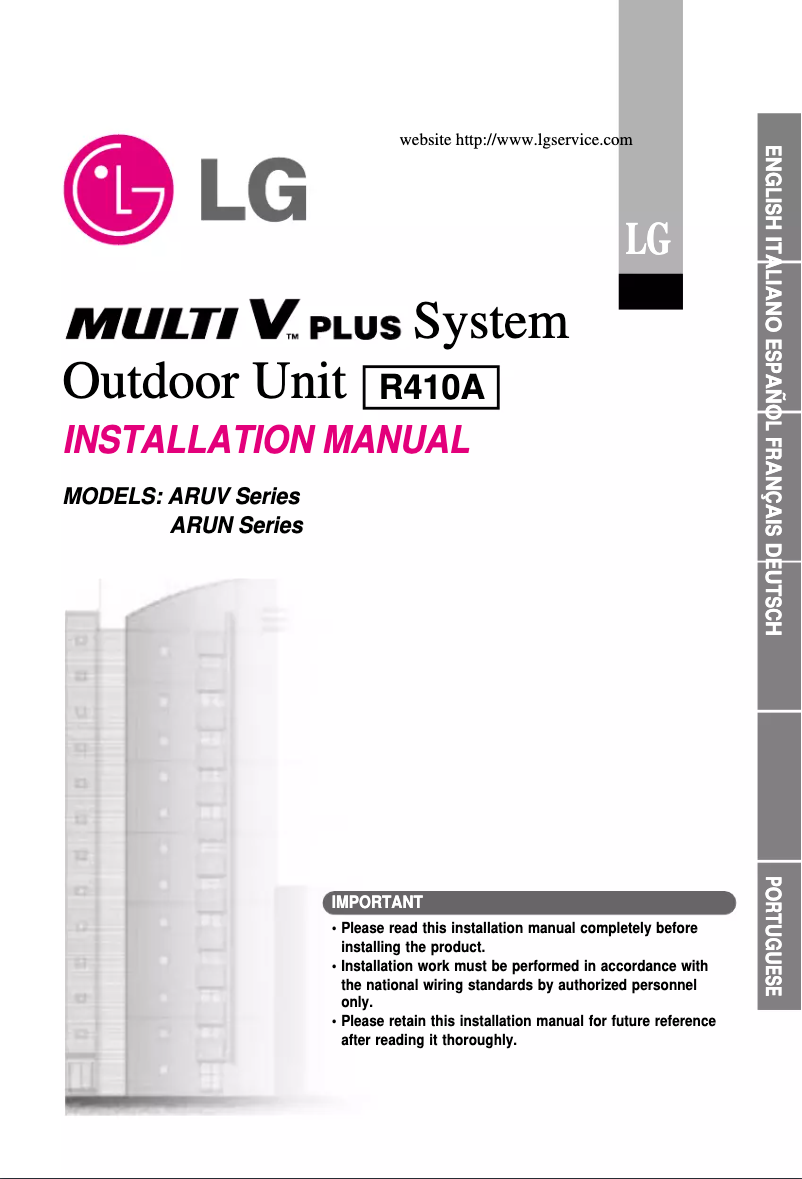 Página 1 del manual Manual de usuario LG ARUV1008T1