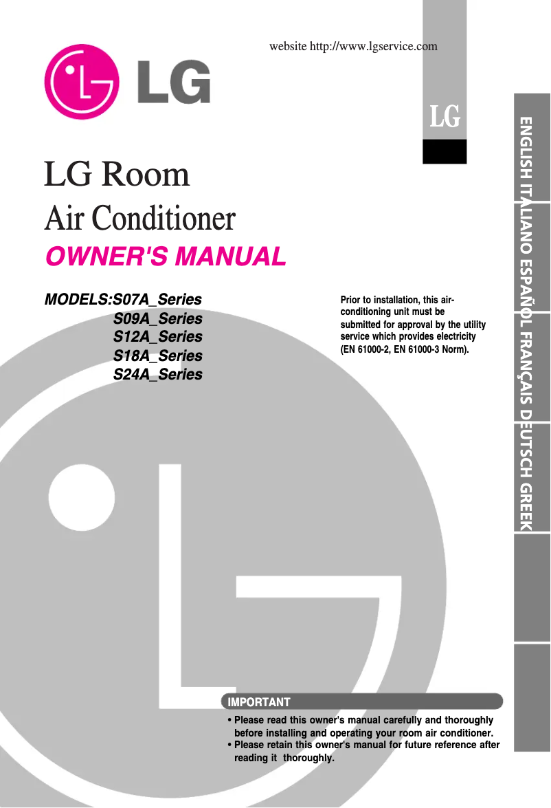 Page 1 de la notice Manuel utilisateur LG ASUW096QLG1
