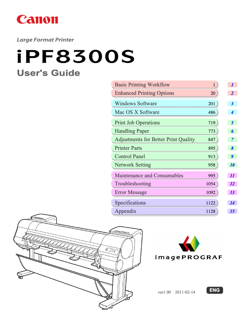 Page 1 de la notice Manuel utilisateur Canon imagePROGRAF iPF8300S