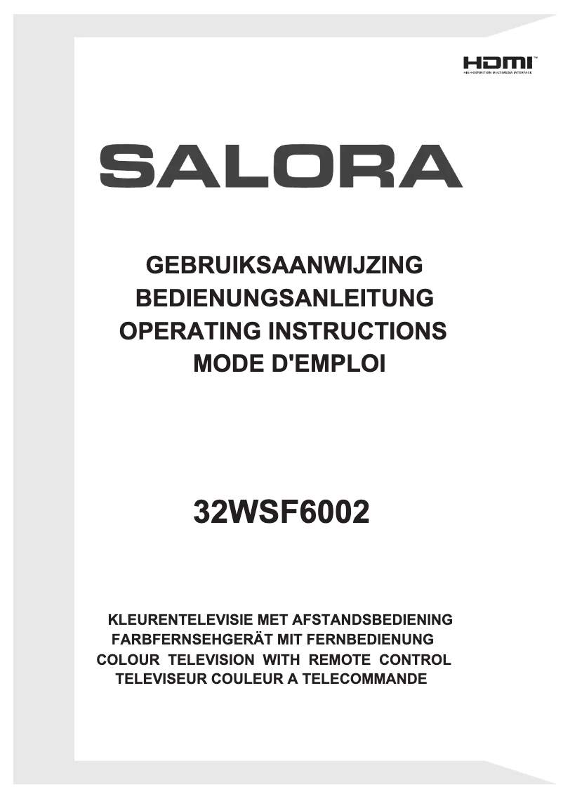 Page n°1 - Manuel utilisateur Salora 32WSF6002