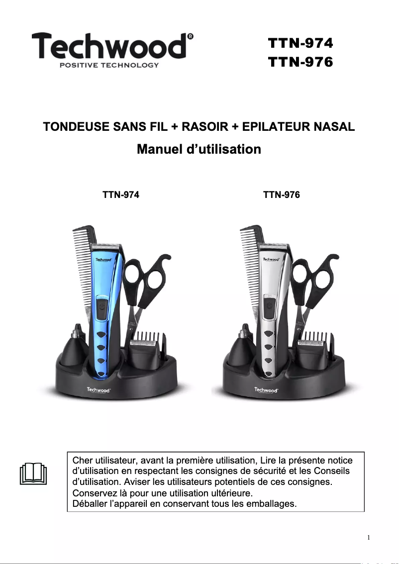 Page 1 de la notice Manuel utilisateur Techwood TTN-976