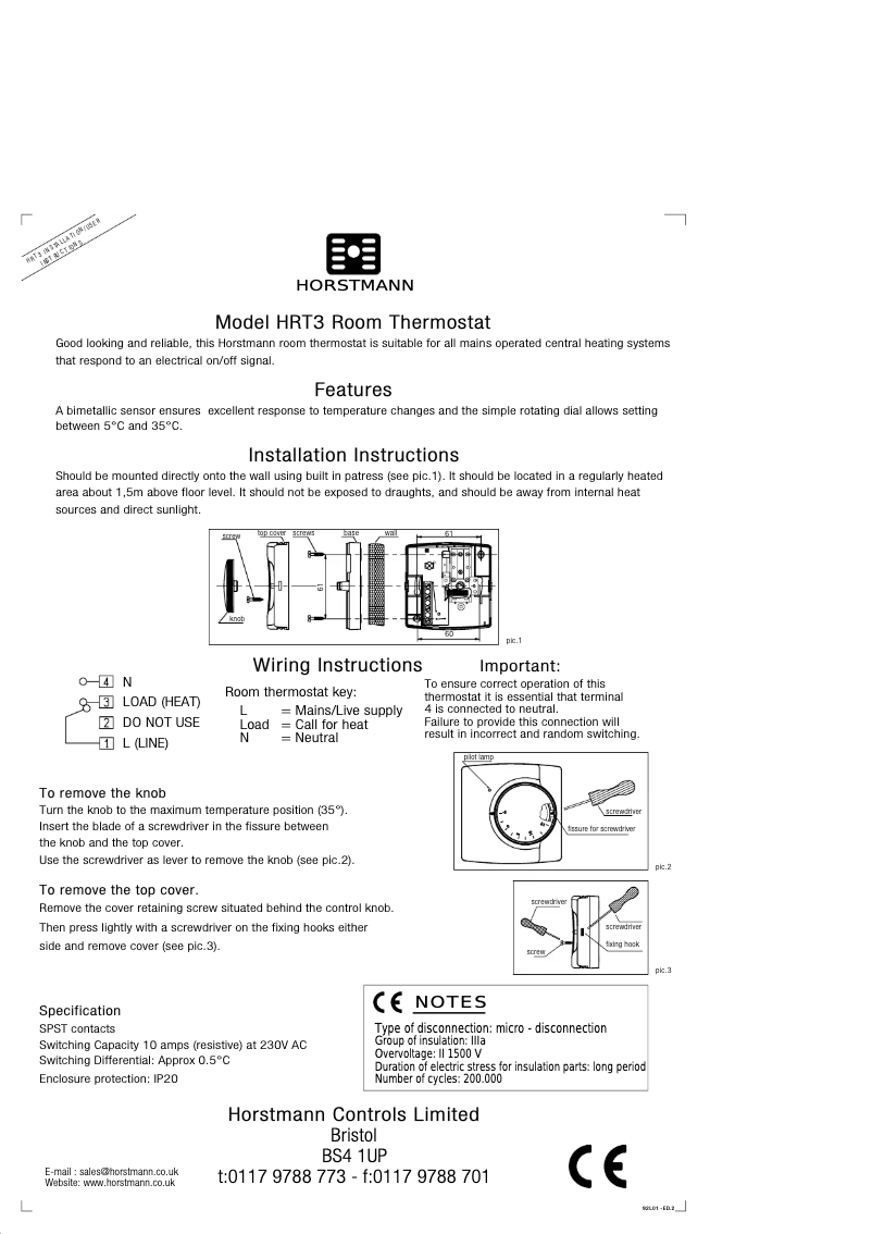 Image de la première page du manuel de l'appareil HRT3