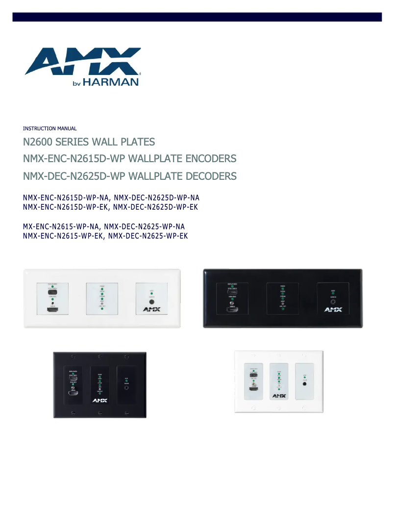 Page 1 de la notice Manuel utilisateur AMX NMX-DEC-N2625-WP