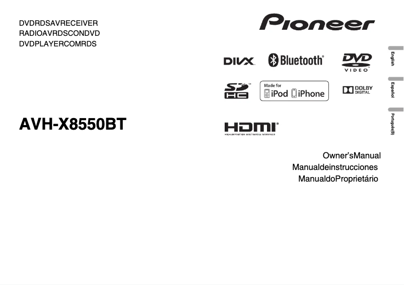 Page 1 de la notice Manuel utilisateur Pioneer AVH-X8550BT