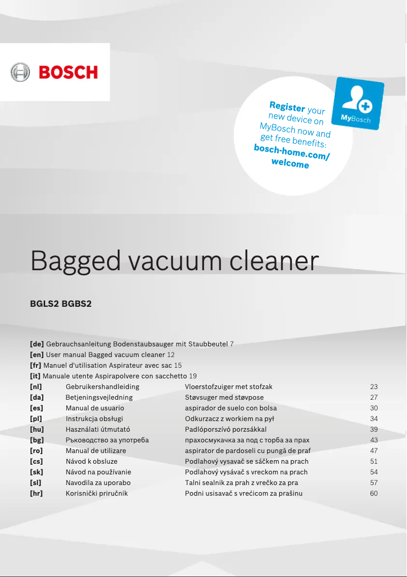 Image de la première page du manuel de l'appareil Serie 2 BGLS2FRESH