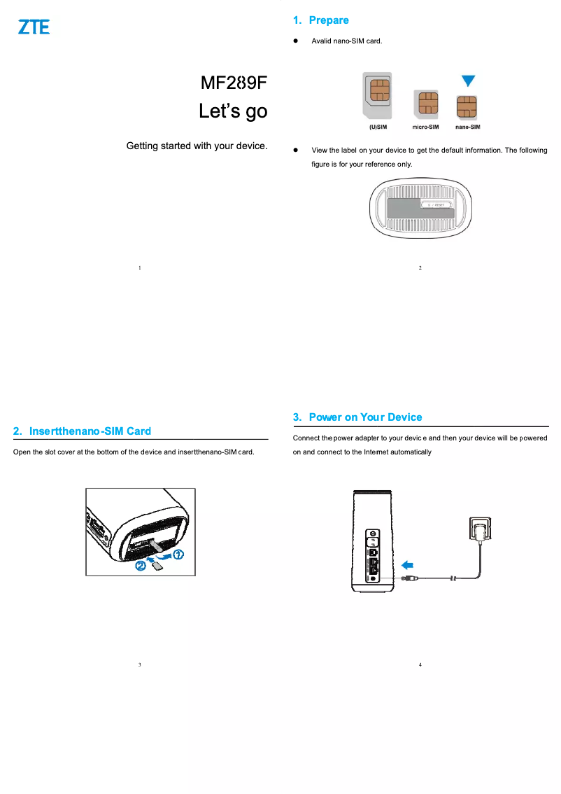 Image de la première page du manuel de l'appareil MF289F