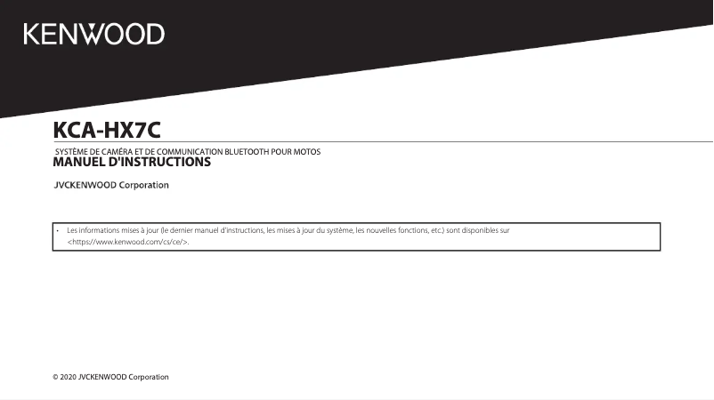 Page n°1 - Manuel utilisateur Kenwood KCA-HX7C