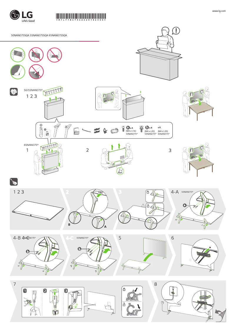 Image de la première page du manuel de l'appareil 50NANO75SQA
