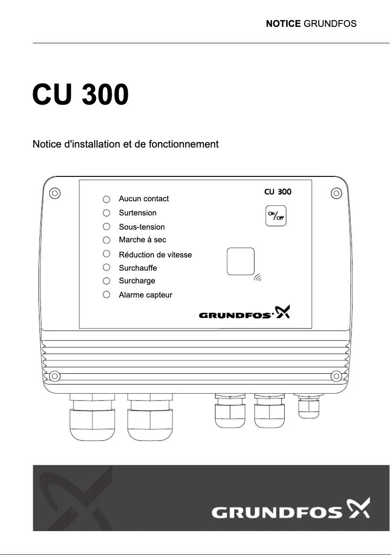 Page n°1 - Guide d'installation Grundfos CU 300