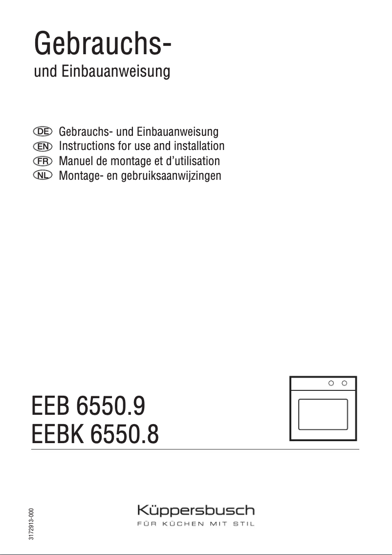 Page n°1 - Manuel utilisateur Küppersbusch EEB 6550.9