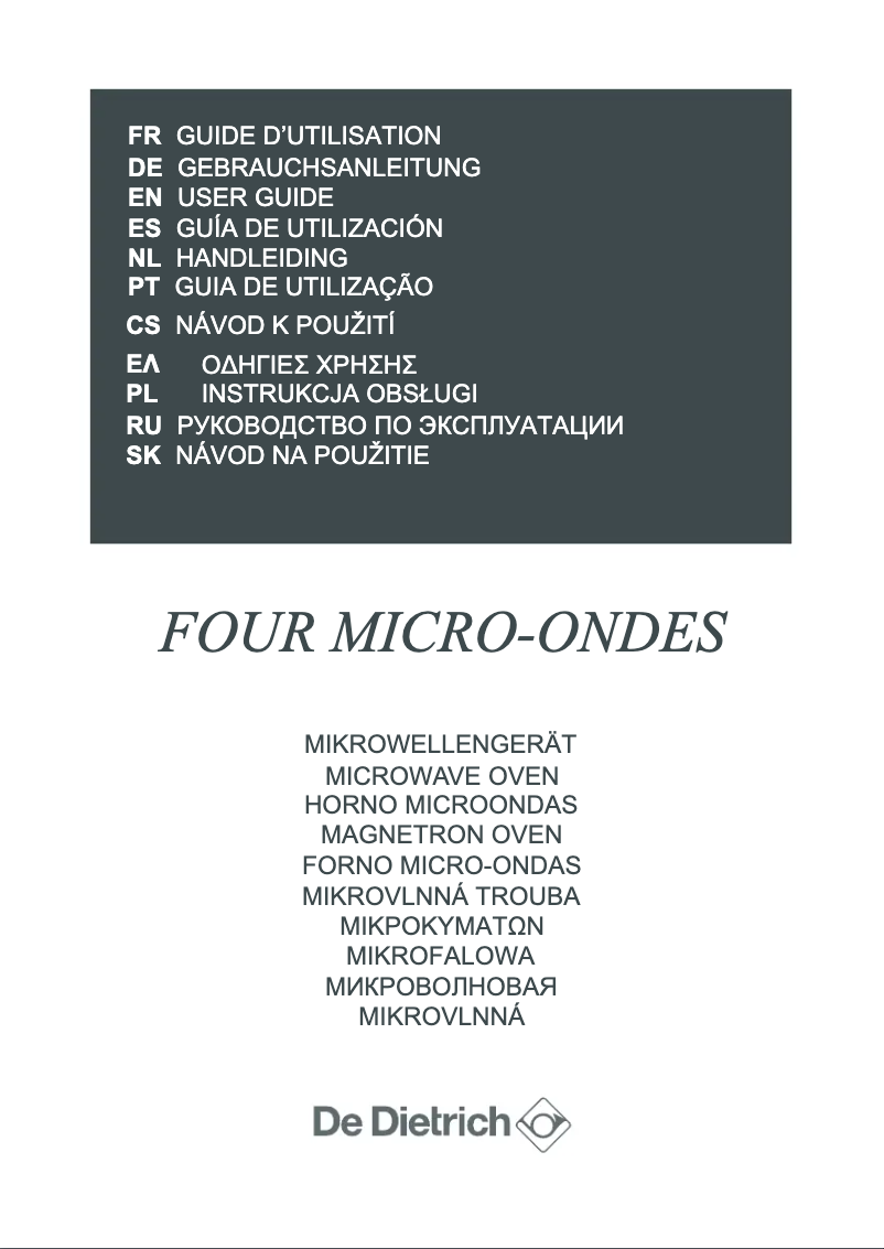 Page 1 de la notice Manuel utilisateur De Dietrich DMG7129X