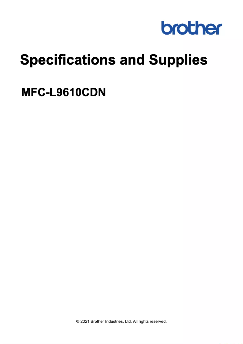 Image de la première page du manuel de l'appareil MFC-L9610CDN