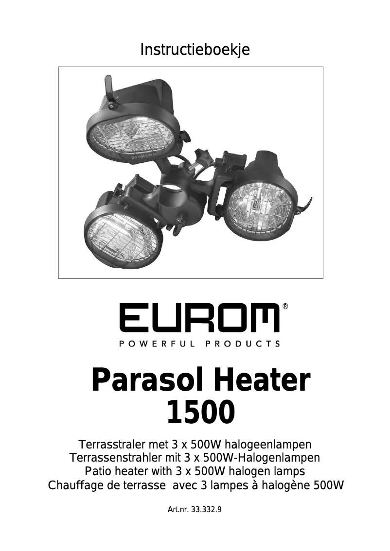 Page n°1 - Manuel utilisateur Eurom P1500