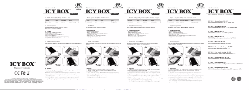 Page n°1 - Mode d'emploi Icy Box IB-273StU3
