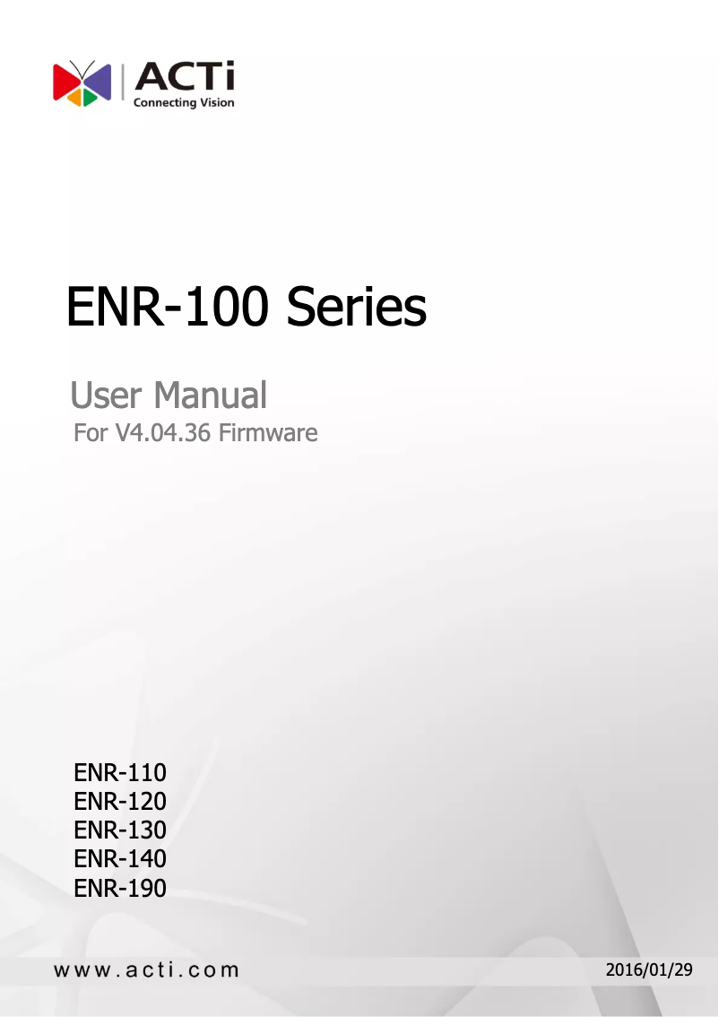 Image de la première page du manuel de l'appareil ENR-190