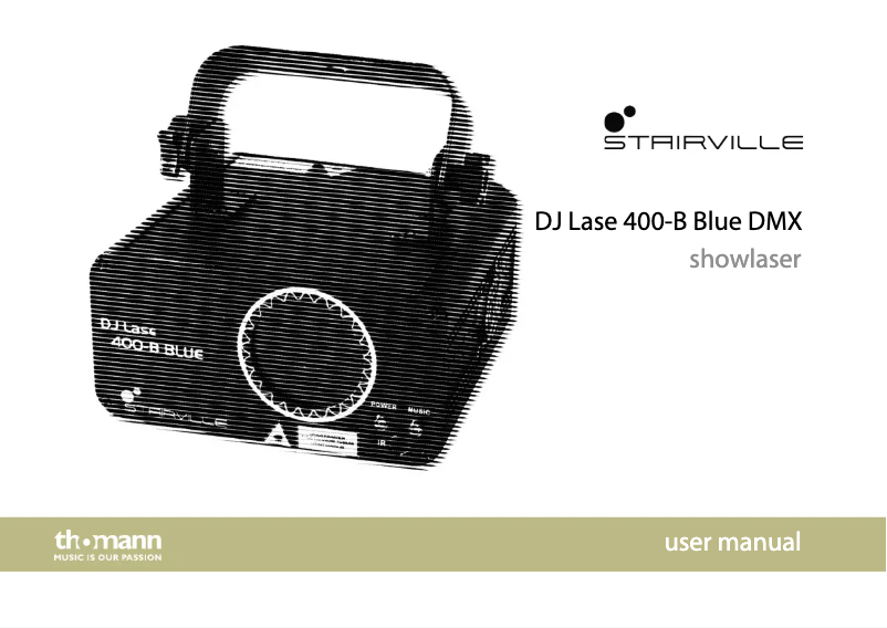 Page 1 de la notice Manuel utilisateur Stairville DJ Lase 400-B Blue DMX
