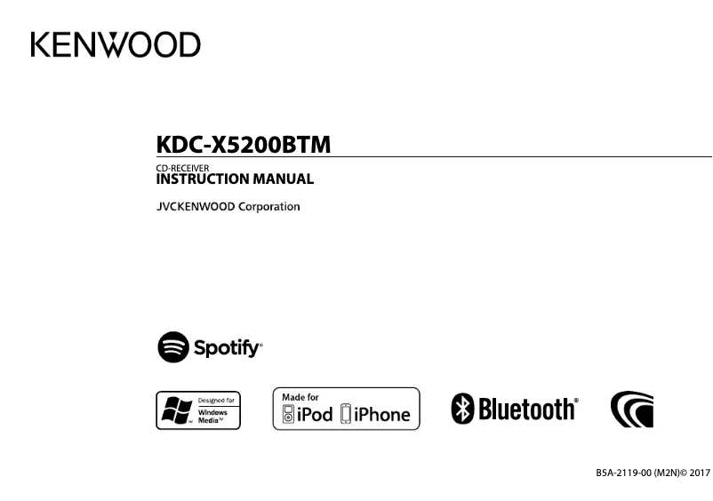 Page n°1 - Manuel utilisateur Kenwood KDC-X5200BTM