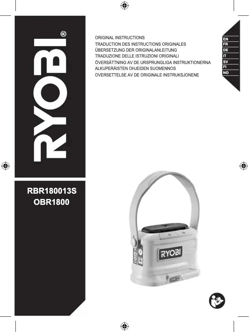 Page n°1 - Manuel utilisateur RYOBI One+ OBR1800