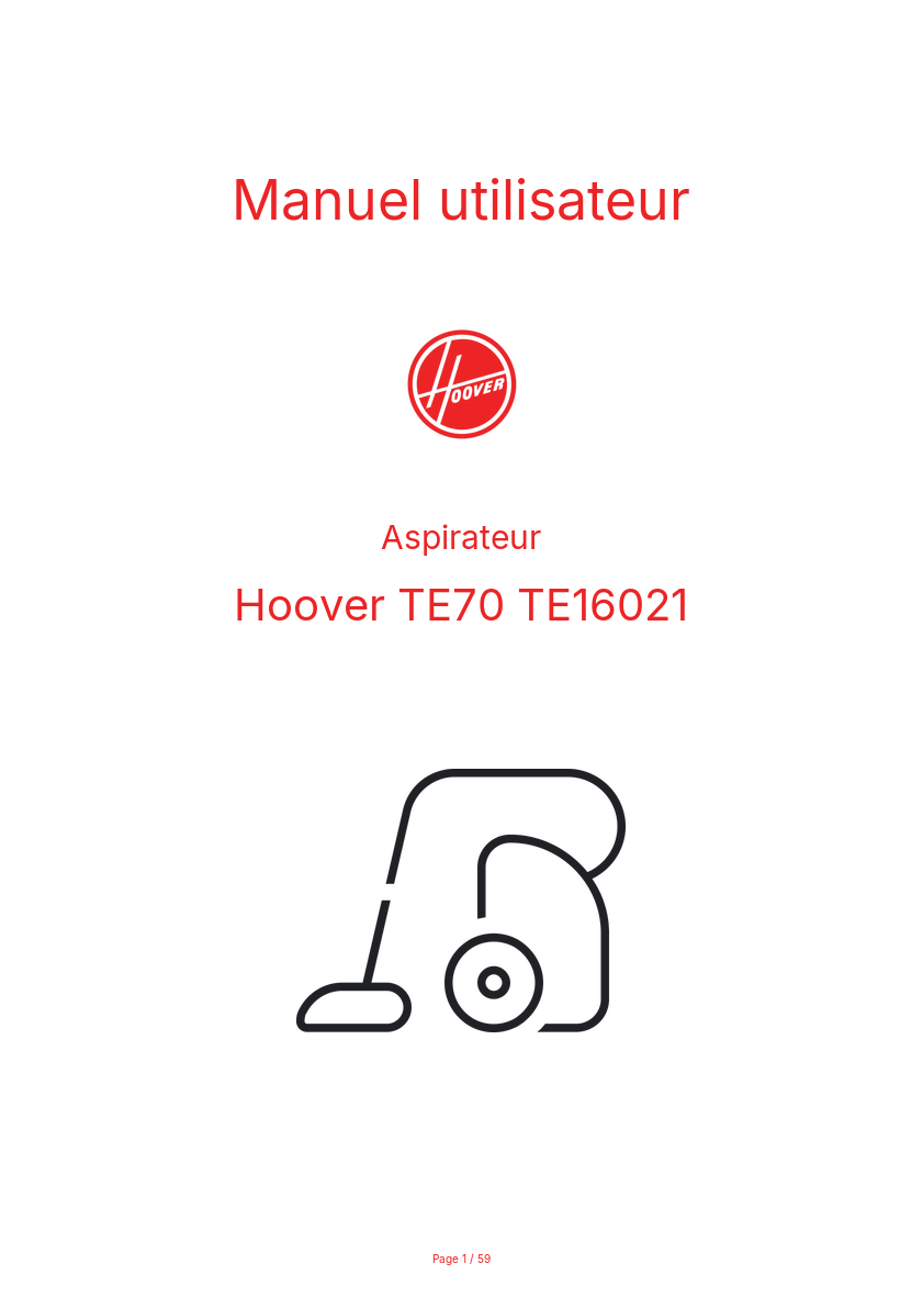 Image de la première page du manuel de l'appareil TE70 TE16021