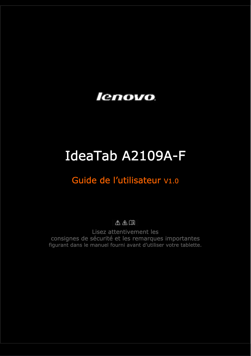 Página 1 del manual Manual de usuario Lenovo IdeaTab A2109